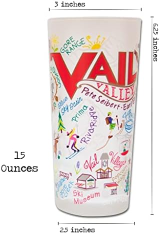 Catstudio Ski Vail כוס שתייה | יצירות אמנות בהשראת גיאוגרפיה מודפסות על כוס חלבית